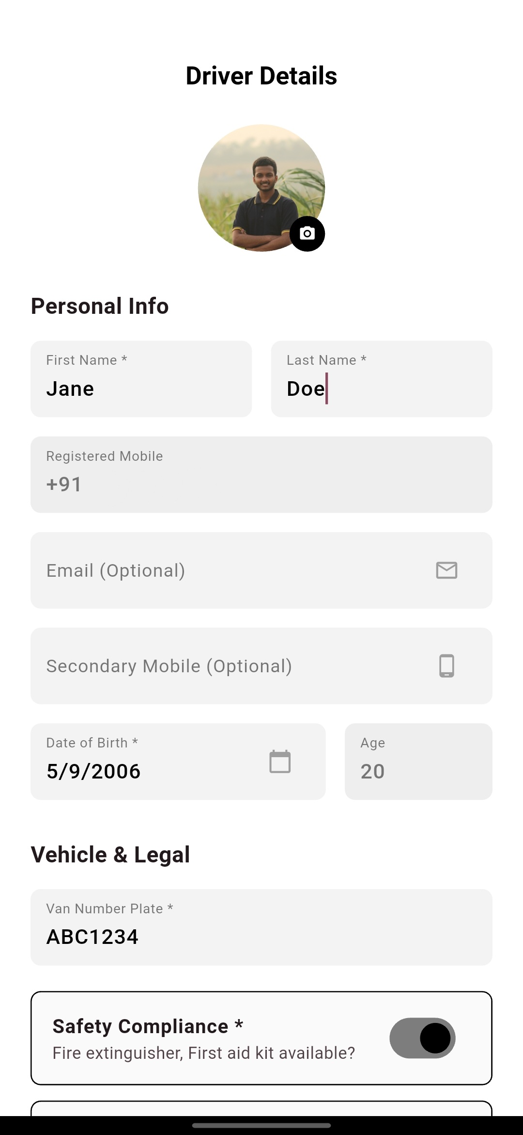 Driver Registration